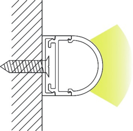 Opbouw aluminium LED profiel met montageprofiel, 100cm