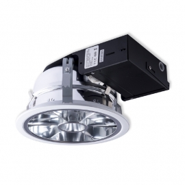 Downlighter 2x32W PL-T turboraster, wit