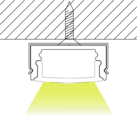 Opbouw aluminium LED profiel, smal en plat model, 100cm