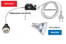 Inbouwspot kantelbaar, geschuurd aluminium