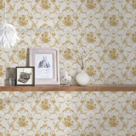 Engelse barok behang wit goud 7657-96
