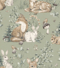Behang met jungle dieren