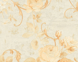 Goud Beige Bloemen Behang 37224-3