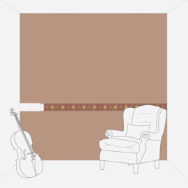 Behangrand Only Borders Metallic, Rood