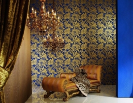 Glööckler Vliestapete blauw goud behang 52547