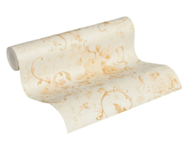 Goud Beige Bloemen Behang 37224-3