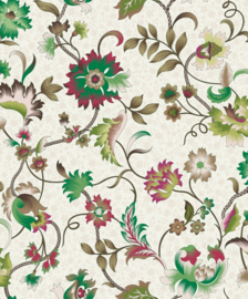 Behang met gestilleerde Art Nouveau bloemenstrengen