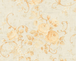 Goud Beige Bloemen Behang 37224-3