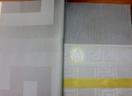 Versace behang 93524-5 grijs grieksesleutel