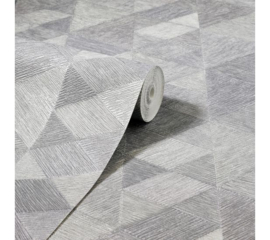 Available At behang LUXE TRIANGLE WALLPAPER SILVER 295902