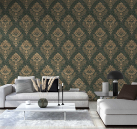 Barok behang groen metropolitan vintage 37901-1