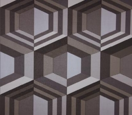 Dutch Wallcoverings Kinetic J407-09 Retro behang the 70´s 3D effect grijs beige taupe