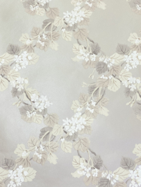 Taupe Glans Bloemen Behang FD68755