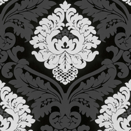 barok 3d behang zwart wit trendt 554314