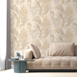 Behang met botanische bladeren