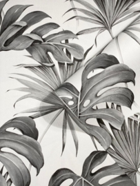 Behang met tropische bladeren