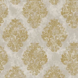 Behang met gouden ornamenten  W78228