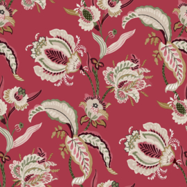 Behang met bladeren en bloemen  18554