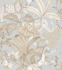 Behang met jungle dieren