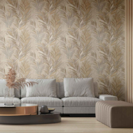 Behang met botanische bladeren