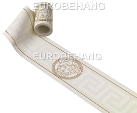 Versace Behangrand 93522-3 wit goud grieksesleutel