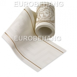 Versace Behangrand 93522-3 wit goud grieksesleutel
