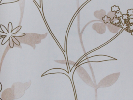 Beige Bloemen Behang 6505-10