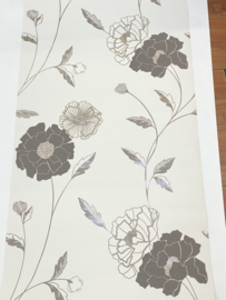 Bruin Taupe Bloemen Behang 573022