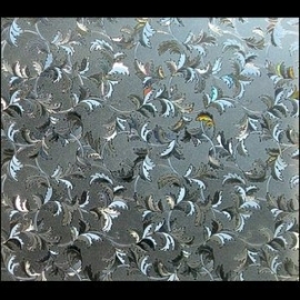 Statische raam glas in lood effect bloemen  -40