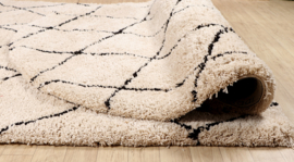 Vloerkleed Berlin Zand Natuur/Zwart VLC2015175