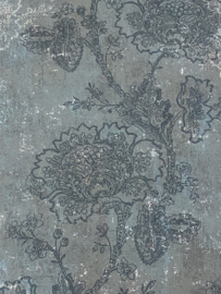 Antraciet Grijs Bloemen Behang 218562