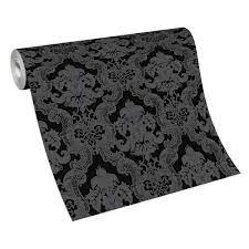 Barok behang zwart / antraciet 5006-20