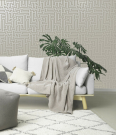 Dutch Wallcoverings Indulgence - Maze Taupe 12911 Behang