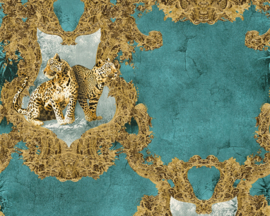 Hermitage luipaard bruin Metallic behang 33543-5
