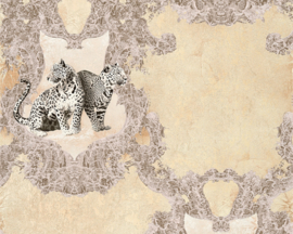 Hermitage luipaard behang bruin Metallic 335432