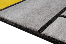 Vloerkleed Color Block Grey Yellow 29594160230