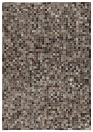 Vloerkleed In Leather Patch Mosaic DK Grey 9010748160230