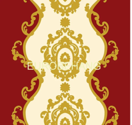 Rood Modern Damask Behang 920804