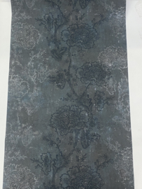 Antraciet Grijs Bloemen Behang 218562