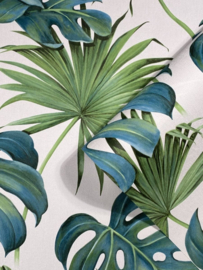 Behang met tropische bladeren