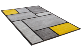 Vloerkleed Color Block Grey Yellow 29594160230