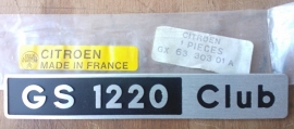 NOS Nameplate "GS 1220 Club"