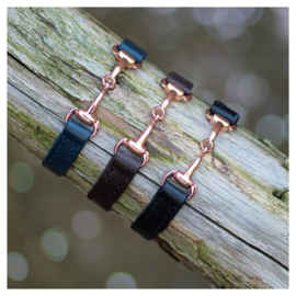 HARRY'S HORSE ARMBAND LEDER BIT BRUIN ROSE GOLD