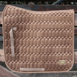HARRY'S HORSE ZADELDEK TAUPE VELVET FULL DRESSUUR