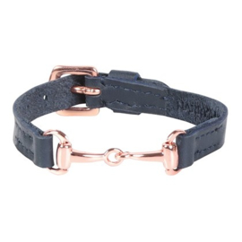 HARRY'S HORSE ARMBAND LEDER BIT NAVY ROSE GOLD