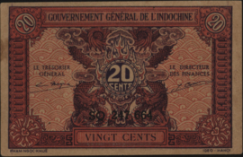 French Indo China  P90/B206 20 Cents 1943-'44 (No date)