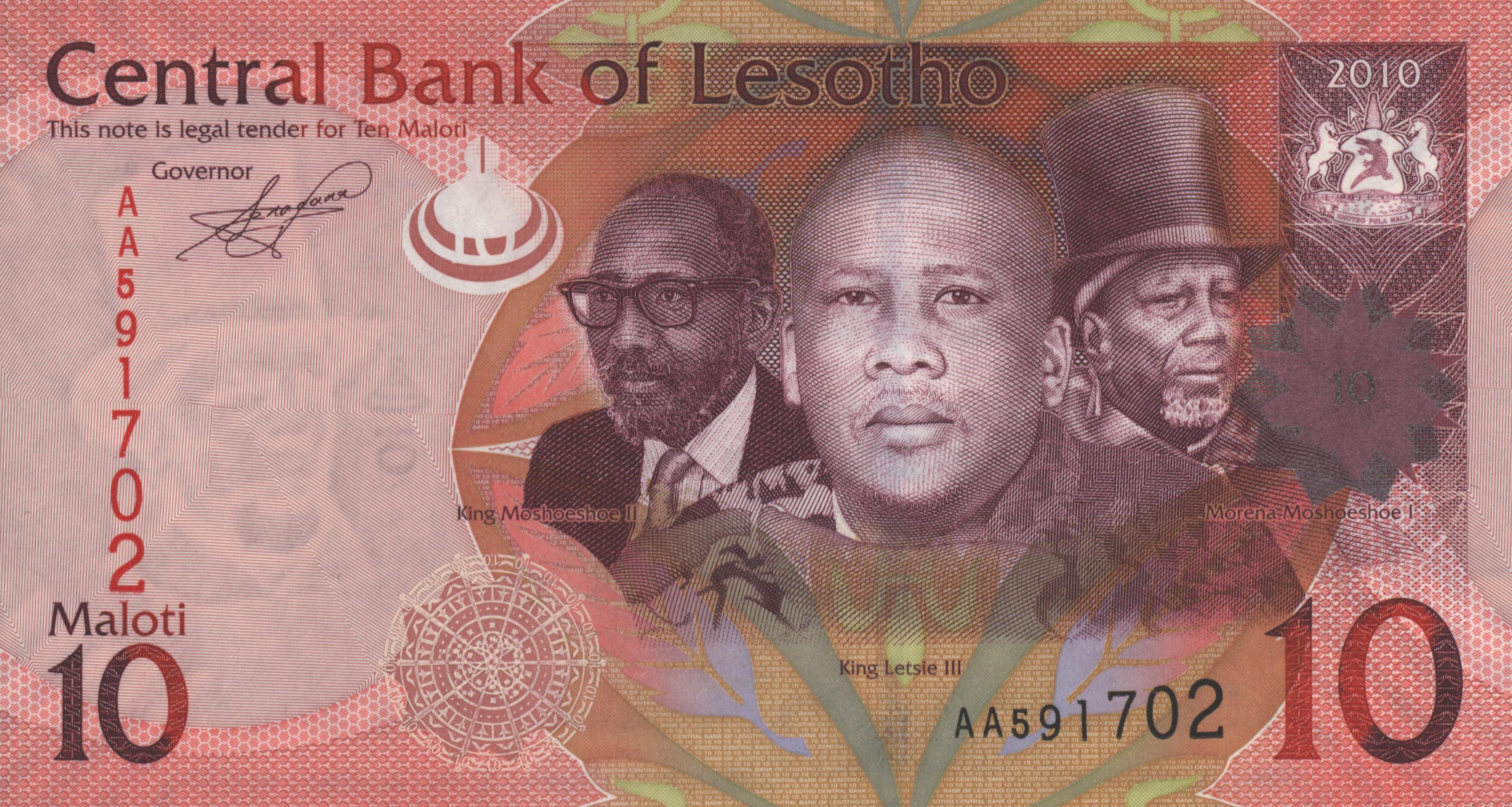 Lesotho  P21.a 10 Maloti 2010