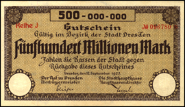 Germany - Emergency issues - Dresden Kel.:1072.e 500,000,000 Mark 1923