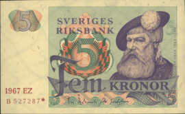 Zweden  P51.r1 5 Kronor 1965-81 REPLACEMENT