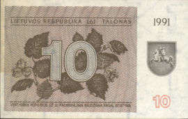Lithuania  P35 10 Talonas 1991